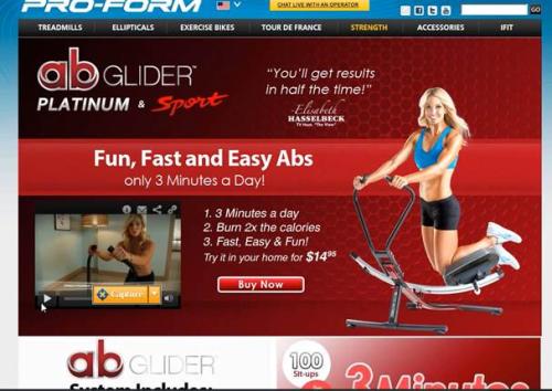 ICON ad for the Ab Glider