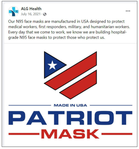 ALG Patriot Mask complaint exhibit
